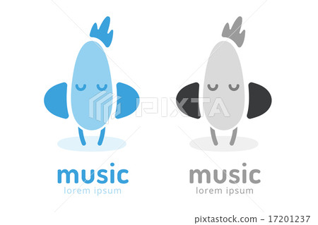 Cute chick silhouette logo icon. Chicken music studio logotype Cute chick silhouette logo icon. Chicken music studio logotype 17201237