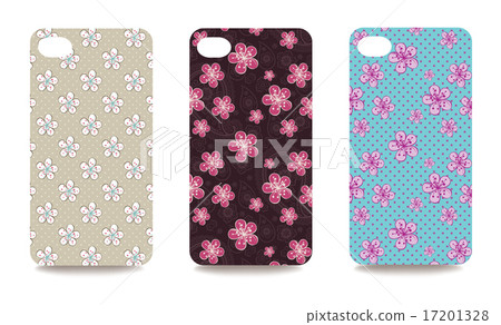 Mobile phone cover back set with floral pattern 17201328