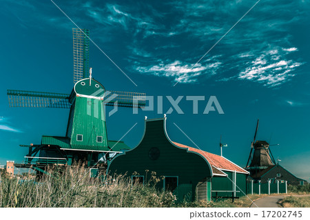 Windmills in Zaanse Schans, Holland, Netherlands 17202745