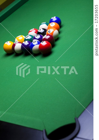 Playing pool, vivid colors, natural tone 17203655