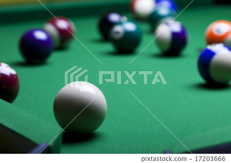Billiard ball close up, vivid colors, natural tone 17203666