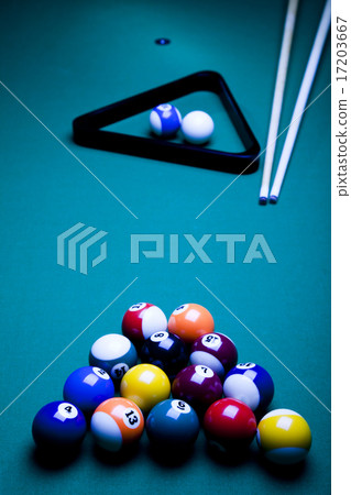 Billiard ball close up, vivid colors, natural tone 17203667