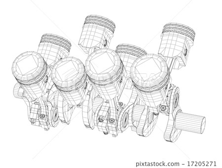 Pistons, V8 engine Pistons, V8 engine 17205271