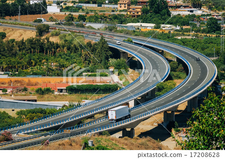 Motion Cars On Freeway In Spain, Europe 17208628