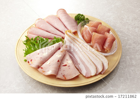 Bacon, raw ham, roast ham, liona sausage 17211862