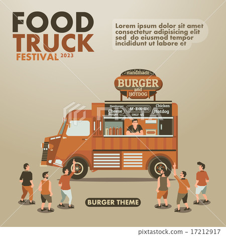 Food truck festival with gourmet,Burger theme 17212917