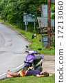 tourist having a nap beside street Koh Chang 17213060
