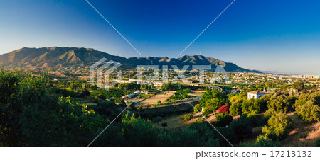 Panoramic View Of Cityscape Of Mijas in Malaga, Andalusia, Spain 17213132