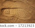 Boot footprint on the sand 17213923