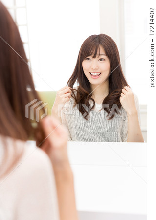 A woman with a hair set A woman with a hair set 17214402