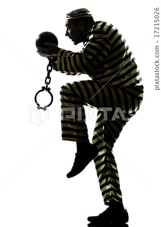 man prisoner criminal with chain ball silhouette man prisoner criminal with chain ball silhouette 17215026