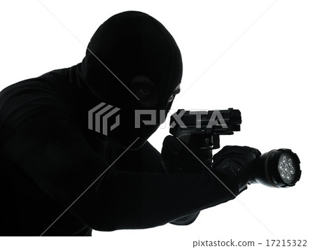 thief criminal terrorist silhouette 17215322