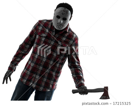 man serial killer with axe silhouette portrait 17215325