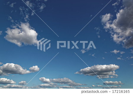 Blue sky with white cumulus clouds. Blue sky with white cumulus clouds. 17216165