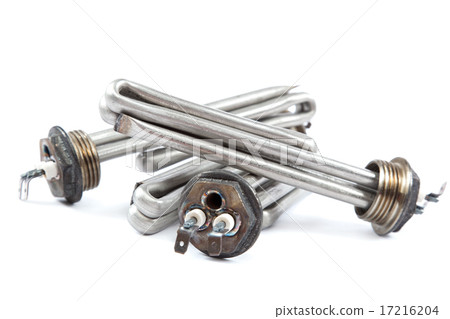 Electric heating elements on white background. Electric heating elements on white background. 17216204