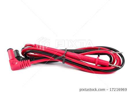 Electrical wires with probes on white background. Electrical wires with probes on white background. 17216969