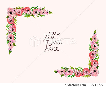 floral frame with pink flowers 17217777