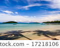 palm shadows on lonely Koh Mak Beach Thailand 17218106
