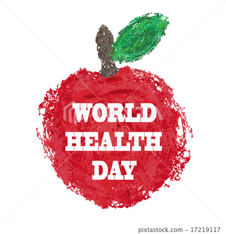 Card for World Health Day with Drawing a red apple Card for World Health Day with Drawing a red apple 17219117