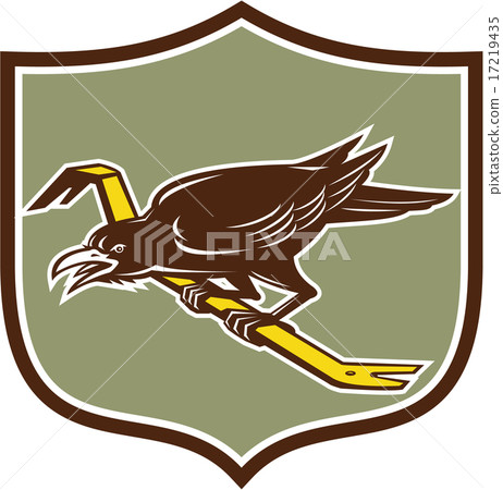 Crow Perching Crowbar Crest Retro 17219435