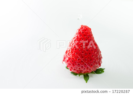 Water drops falling in standing strawberries 17220287