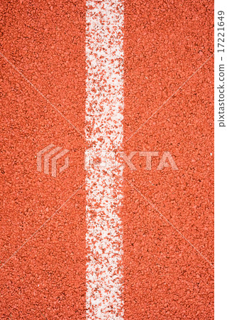 Running track with white line texture. Running track with white line texture. 17221649