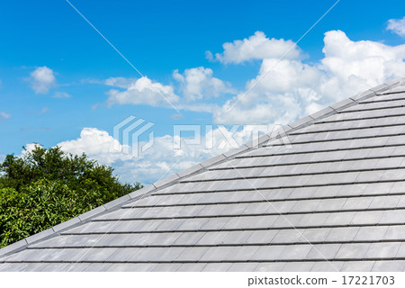 roof tiles with blue sky background roof tiles with blue sky background 17221703