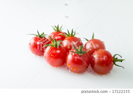 Fresh mini tomatoes splashing in water Splash on seven Fresh mini tomatoes splashing in water Splash on seven 17222155