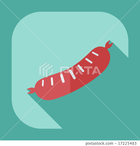 Flat modern design with shadow icons sausages Flat modern design with shadow icons sausages 17225483