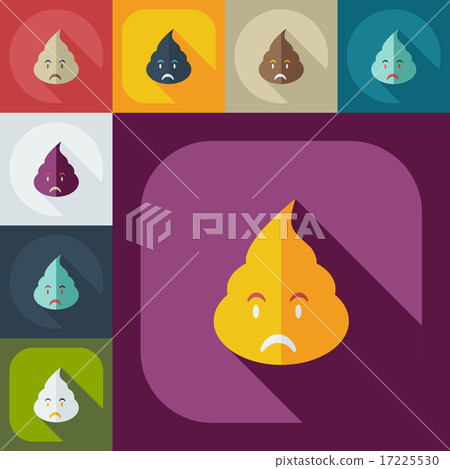 Flat modern design with shadow icons turd, faeces 17225530