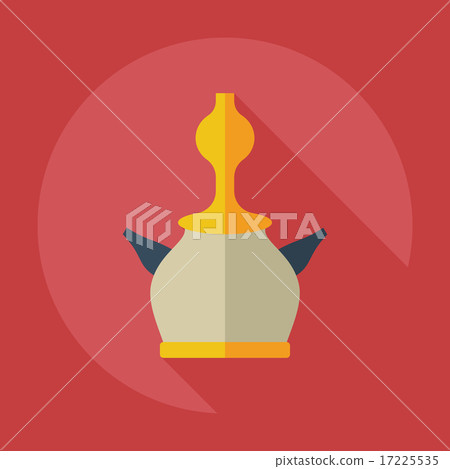 Flat modern design with shadow icons parts hookah 17225535