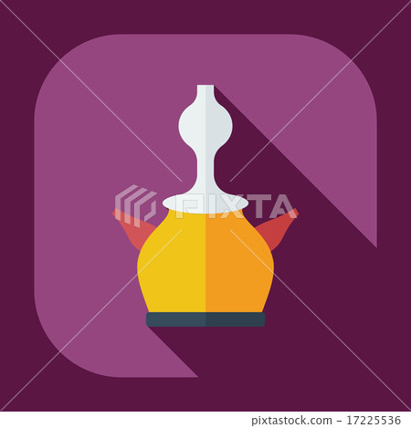 Flat modern design with shadow icons parts hookah 17225536