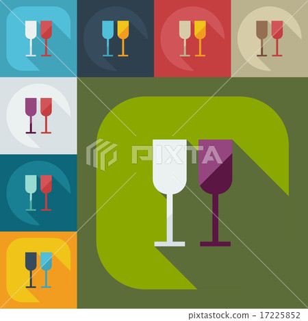 Flat modern design with shadow icons wineglass - Stock Illustration ...