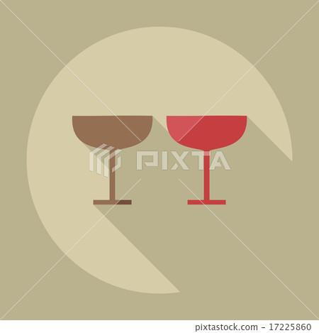 Flat modern design with shadow icons wineglass - Stock Illustration ...