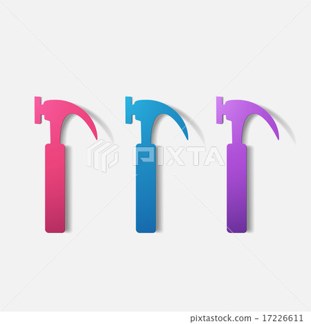 Paper clipped sticker: construction hammer Paper clipped sticker: construction hammer 17226611