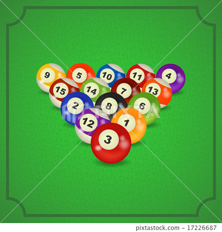 set of billiard balls, billiards, American 17226687