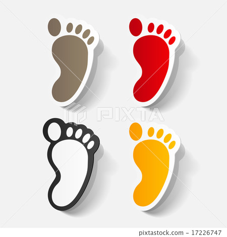 Paper clipped sticker: Footprint symbol Paper clipped sticker: Footprint symbol 17226747