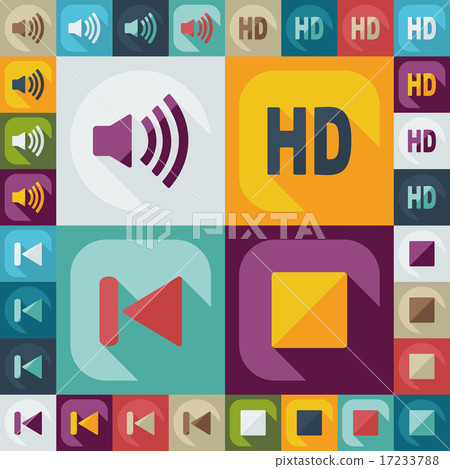 Flat modern design with shadow icon player 17233788