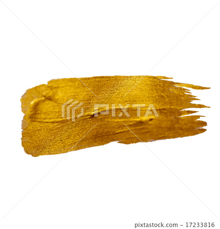 Gold Shining Paint Stain Hand Drawn Vector Illustration 17233816