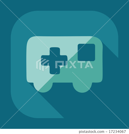 Flat modern design with shadow icon ambulance - Stock Illustration ...
