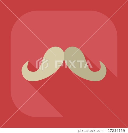 Flat modern design with shadow icon mustache Flat modern design with shadow icon mustache 17234139