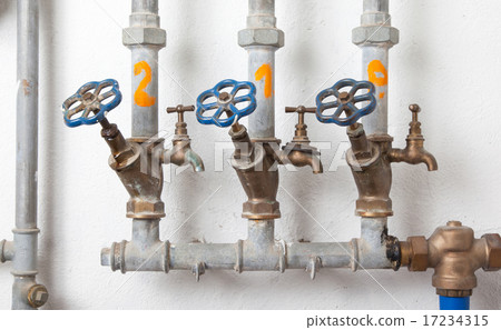 Old pipelines with blue valve 17234315