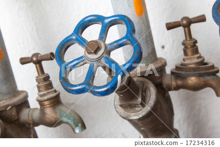 Old pipelines with blue valve 17234316