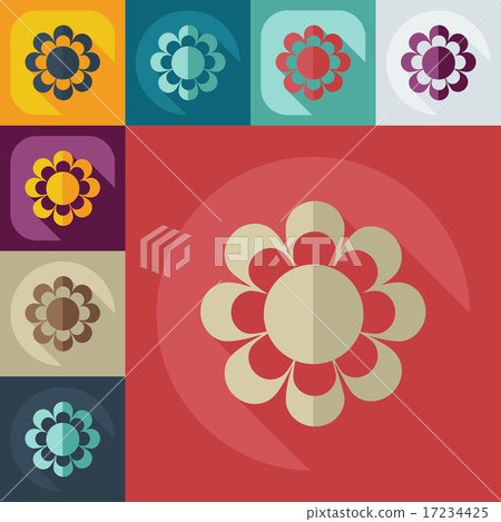 Flat modern design with shadow icon flower - Stock Illustration ...