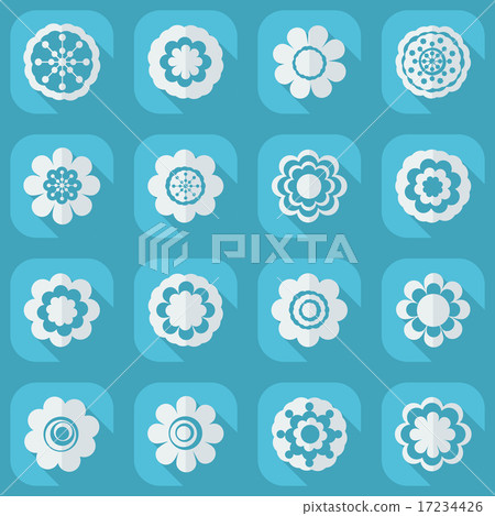 Flat modern design with shadow icon flower - Stock Illustration ...