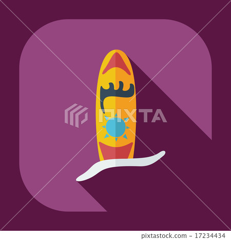 Flat modern design with shadow icons surf board - Stock Illustration ...
