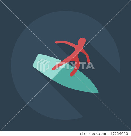 Flat modern design with shadow icons surfer - Stock Illustration ...