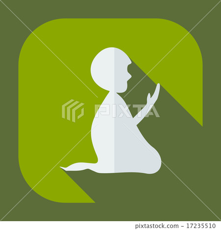 Flat modern design with shadow icons Muslim praying Flat modern design with shadow icons Muslim praying 17235510