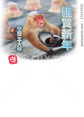 新年卡2016日本猴子進入溫泉 - 垂直upsing緣故 新年卡2016日本猴子進入溫泉 - 垂直upsing緣故 17237303