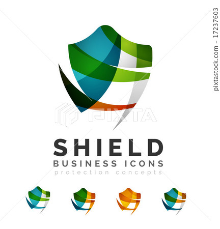 Set of protection shield logo concepts Set of protection shield logo concepts 17237603